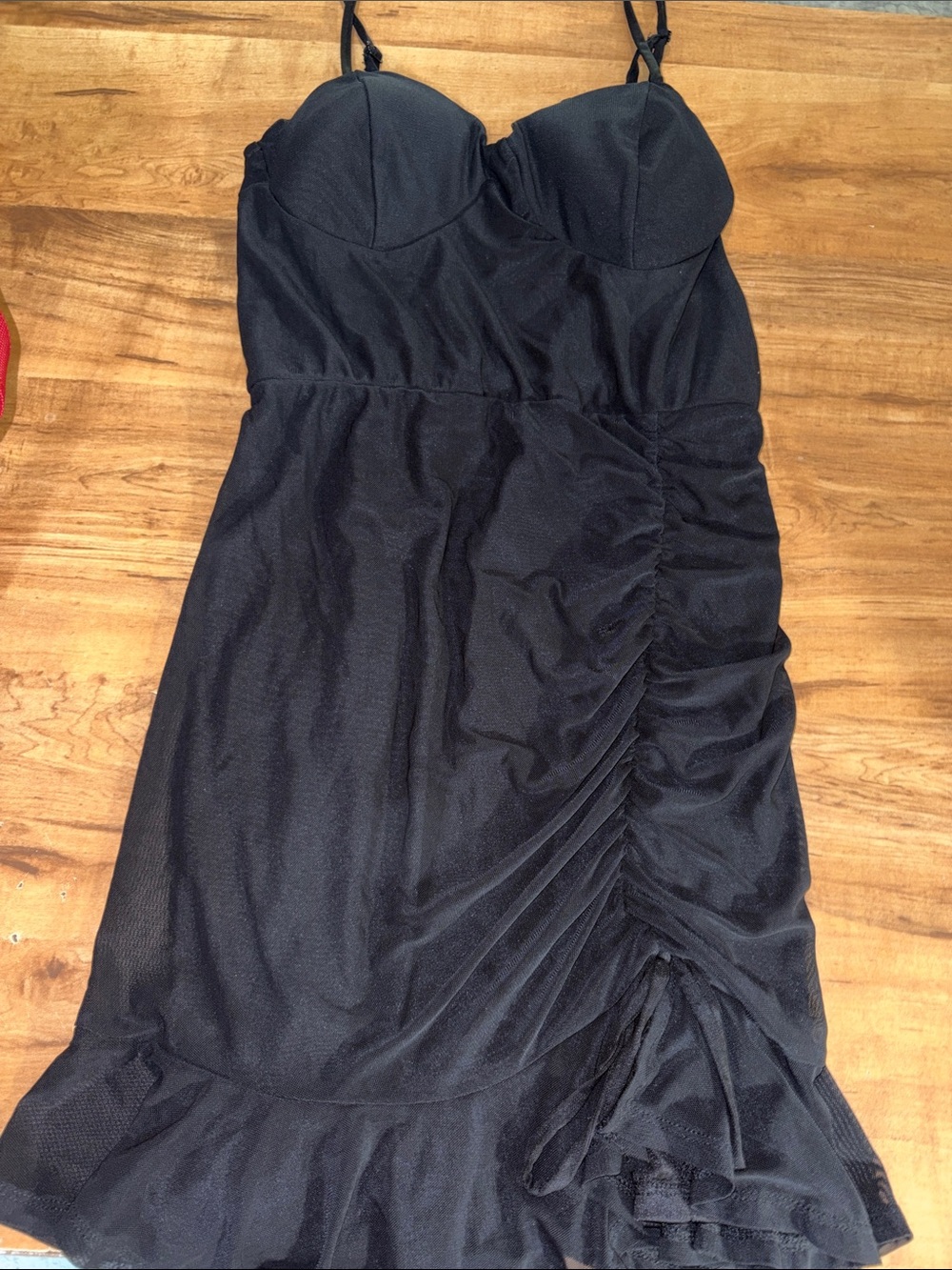 Women’s Black Ruched Bustier Dress